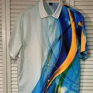 jcpenney | Shirts | Mens Abstract Design Collared Button Up Dress Shirt  Size L | Poshmark
